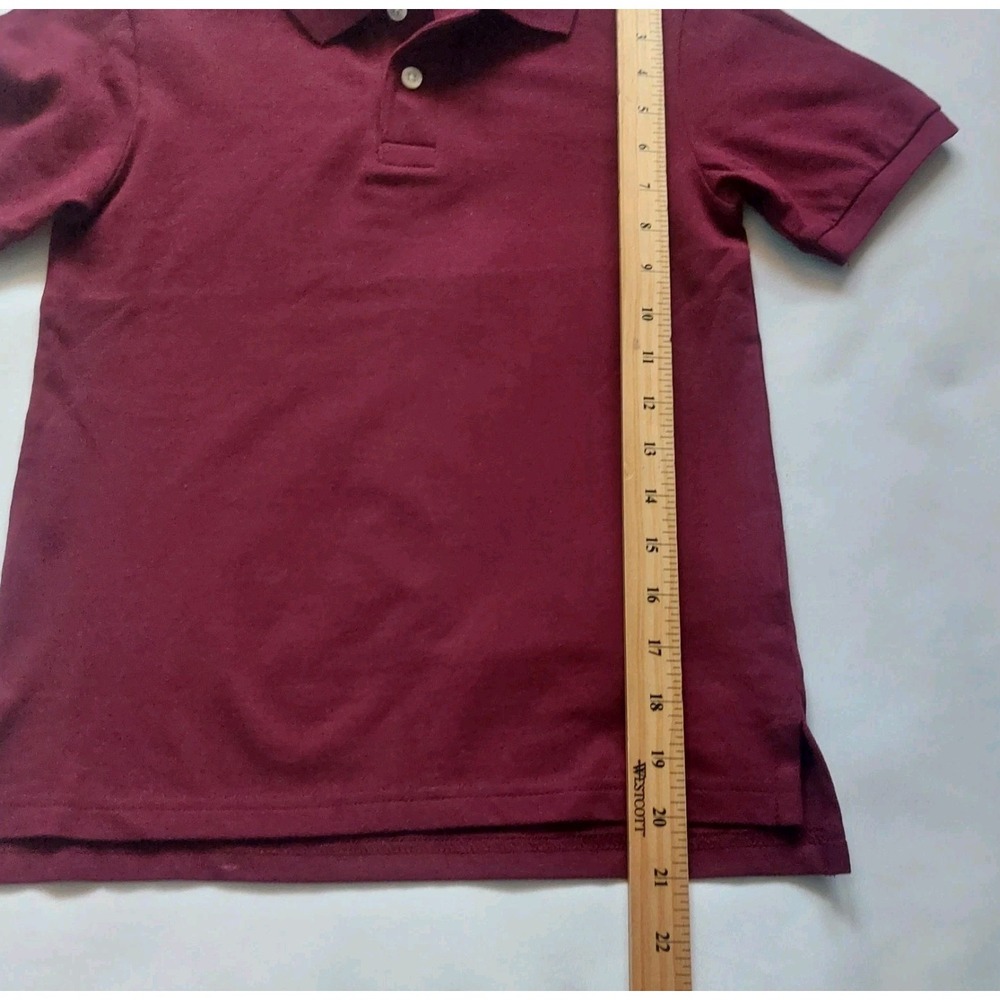 The Children's Place Burgundy Polo Shirt Collar Button Size M 7/8 - Picture 2 of 6